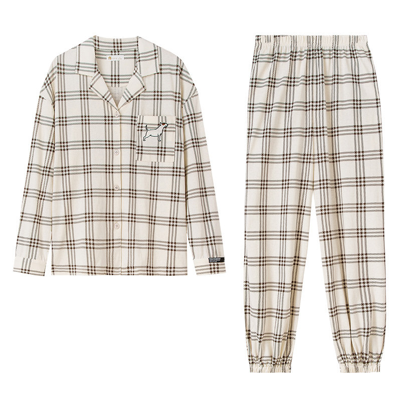 妮狄娅春纯棉情侣休闲宽松家居服