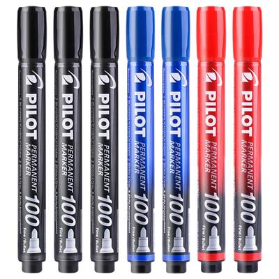 百乐黑色油性记号笔不掉色马克笔