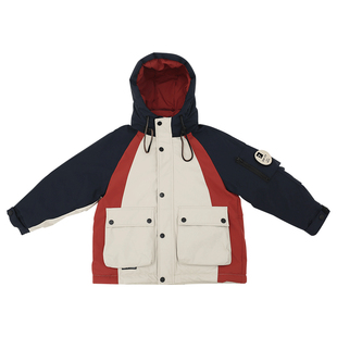 儿童羽绒服男童中长款2023冬装大童重工白鸭绒加厚年货帅气外套潮