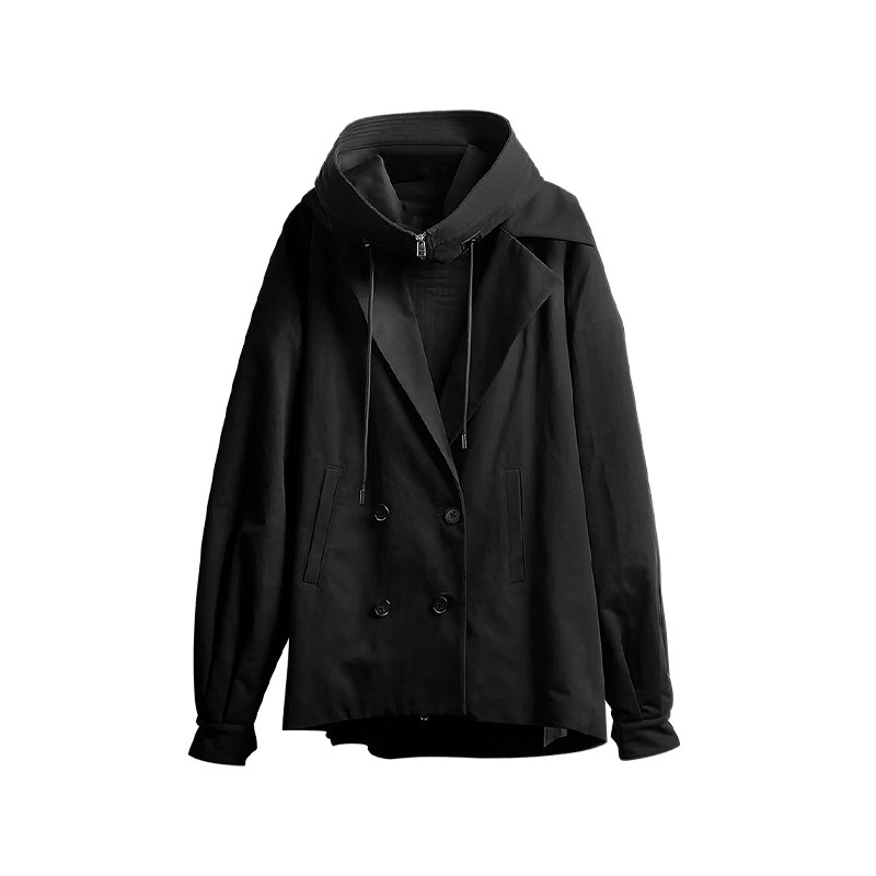 纳帕佳英伦假两件宽松风衣棉服