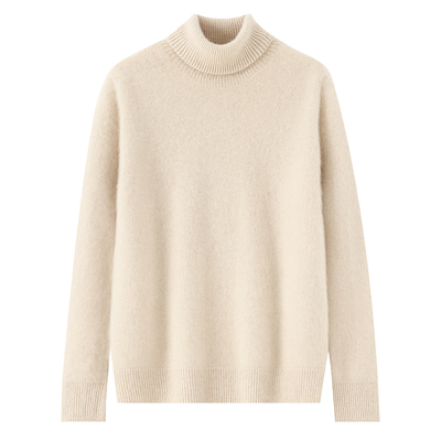 七针双股加厚纯羊毛衫男高领毛衣