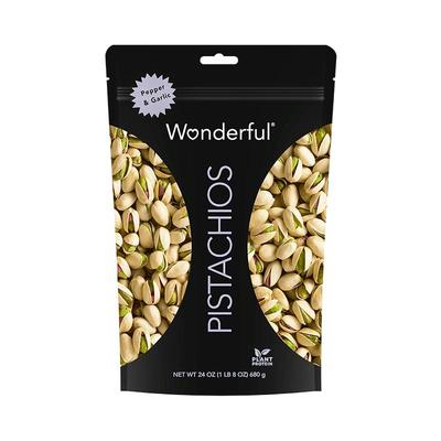 Wonderful万多福加州进口黑椒蒜香味开心果680克