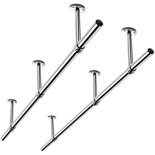 固定式加长晾衣架晾衣杆阳台顶装不锈钢晒衣吊顶单杆挂凉支架室内