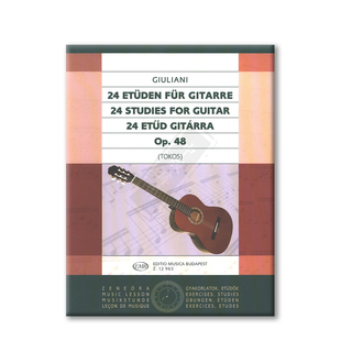 朱利亚尼24首练习曲Op 48 古典吉他 布达佩斯原版进口乐谱书 Tokos Zoltan Giuliani Mauro 24 Studies Guitar Z12963