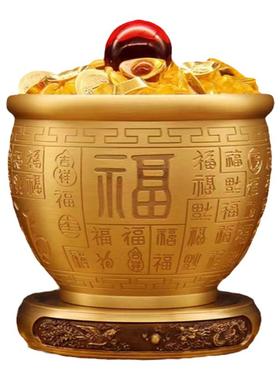 黄铜米缸招财聚宝百福缸米缸聚宝盆家庭店铺办公室乔迁新居开业礼