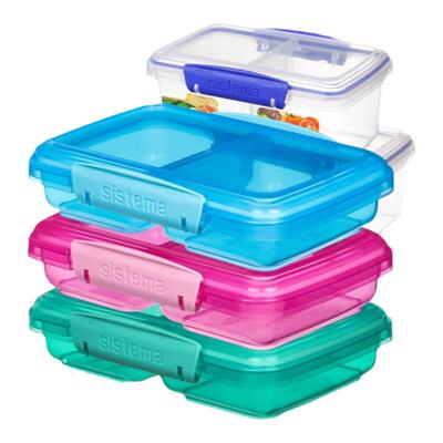 sistema进口保鲜盒分隔多格密封盒长方形食品盒可冷藏微波便携盒