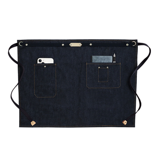 时尚半截短款帆布围裙定制男士咖啡师女餐饮服务员半身围腰工作服