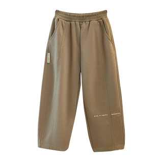 男童卫裤秋冬款儿童运动裤2025新款中大童休闲直筒弯刀裤秋冬裤子