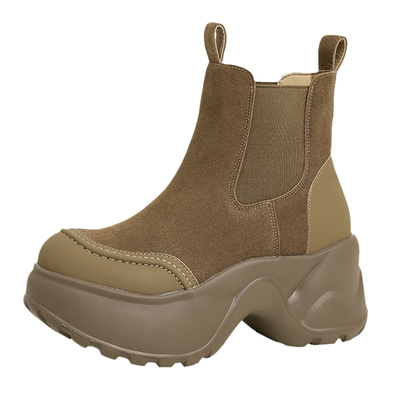 真皮内增高切尔西短靴女2025新款