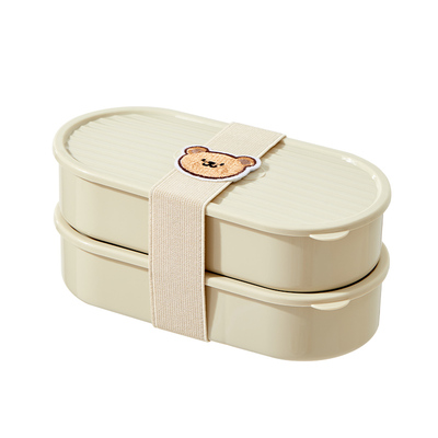 卡通轻便食简约减脂收纳盒套装可微波炉加热食物保鲜盒便当饭盒