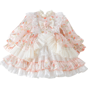 女童洛丽塔公主裙女孩碎花连衣裙春装2026新款儿童法式蓬蓬网纱裙