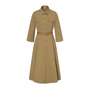 【新狩猎装】Scofield女干练收腰A字喇叭衬衫连衣裙秋季裙子