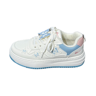 回力官方旗舰店加绒女鞋小白鞋2025秋冬新款棉鞋百搭厚底学生板鞋