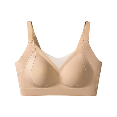 婷美无痕内衣女聚拢小胸收副乳防下垂粉底液无钢圈分区调整型文胸