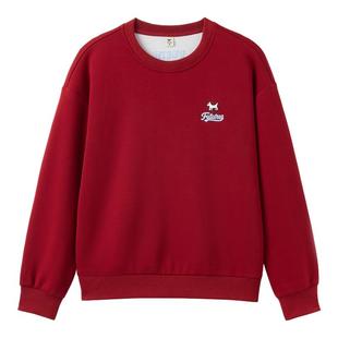 快鱼卫衣女2026春季新款宽松圆领时尚休闲简约落肩袖女套头上衣