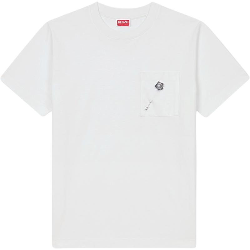 KENZO 25春夏新品 女士BOKE海棠花宽松版型休闲刺绣短袖T恤衫