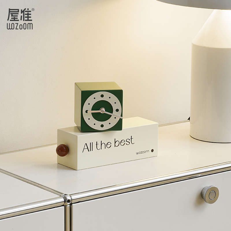 WOZOOM屋准客厅卧室可旋转座钟玄关入户高级感办公桌面摆件装饰品