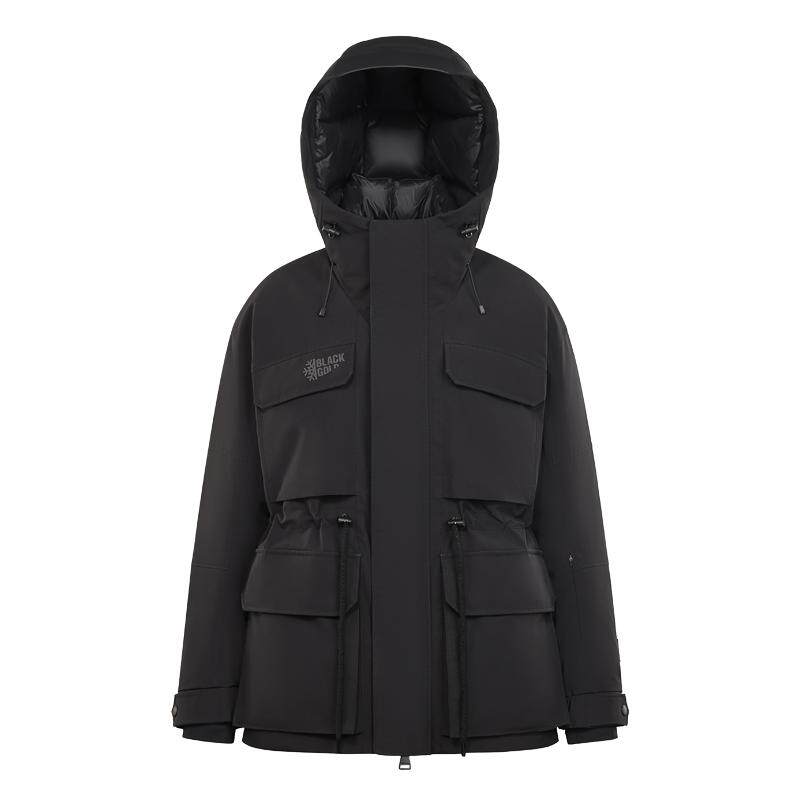 高梵黑金鹅绒羽绒服女士短款户外