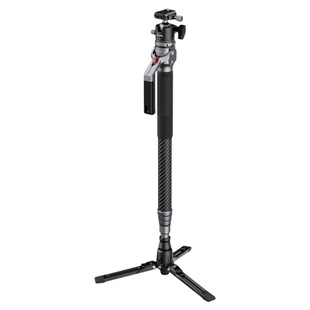 斯莫格碳影一键升降独脚架碳纤维相机三脚架拉伸快拆专业摄像户外便携婚礼移动摄影云台支架户外单脚架