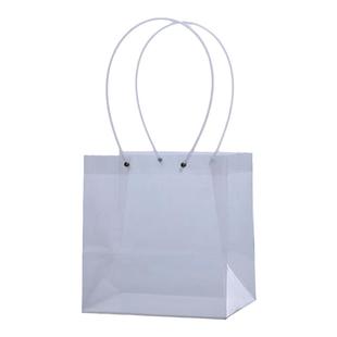 PVC透明鲜花插花手提袋小提篮花束diy材料防水礼物袋子花艺包花蓝