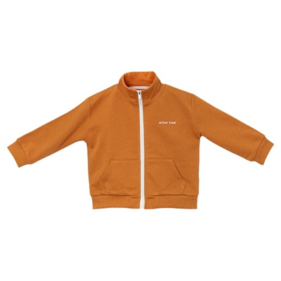 有机棉男女宝春秋翻立领拉链外套