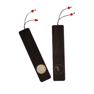 西泠印象窗外紫光檀书签嵌铜镂空中国风复古古典中国风手工创意定制刻字文创礼物木质套装高档礼品西冷送老师