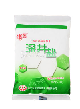 海晶未加碘盐400克6袋家用盐