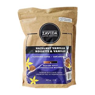【自营】ZAVIDA榛子香草风味中度烘焙咖啡豆907g 阿拉比卡咖啡豆