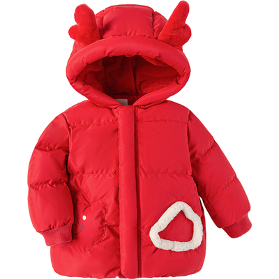 巴拉巴拉婴儿新年季大红色羽绒服