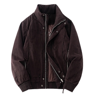 男士纯棉保暖立领羽绒服夹克男款冬季2025新款加厚外套防寒服男装