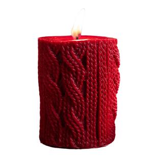 CHICROSE毛线柱苹果圣诞树蜡烛红白绿色礼盒套装烛光晚餐浪漫装饰