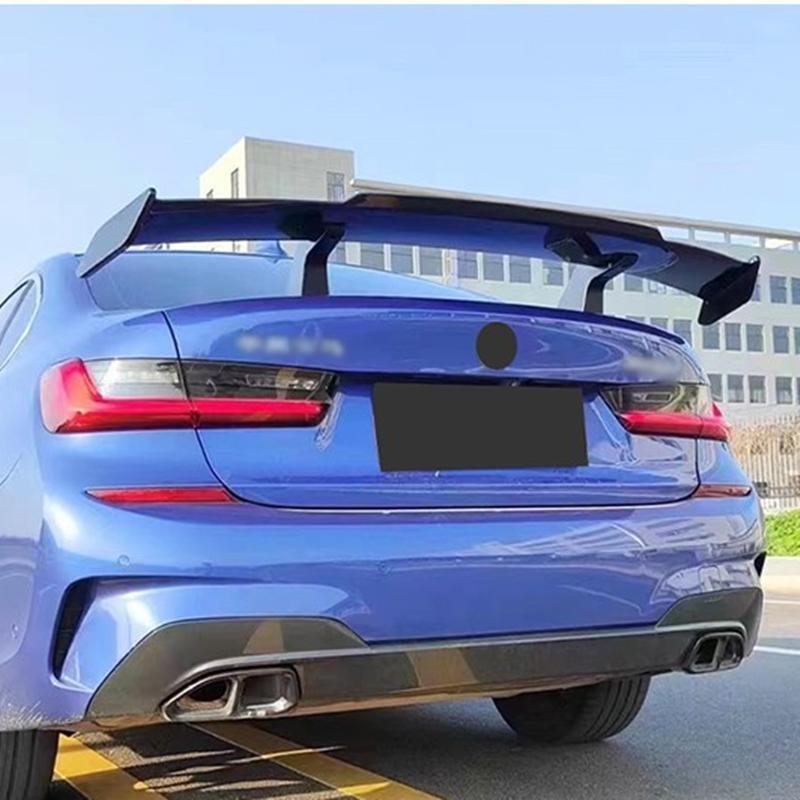 汽车改装通用款尾翼免打孔MP大尾翼定风翼碳纹色GT尾翼扰流板