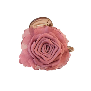 红色干枯玫瑰抓夹女后脑勺半披发鲨鱼夹高级感半扎发夹新中式发饰