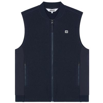 艾高男士抓绒马甲无袖外套上衣