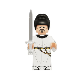 中国风古代将军士兵积木人仔唐朝李白右骁卫旅贲军儿童拼装玩具男