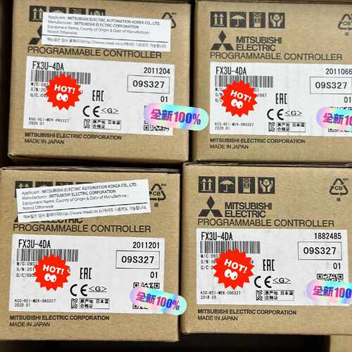 配件全新三菱PLC模块FX3U-4DA，正品保障，全新未拆封。日议价