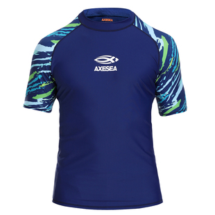 AXESEA潜水服男士分体半袖泳衣速干防晒浮潜上衣冲浪水母衣