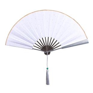 铝合金扇子男金属骨古典中国风功夫礼品铁折扇夏汉服洒金定制绢扇