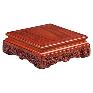 花梨木长方正方水浪底座花瓶盆景佛像摆件玉石奇石头承重实木托架