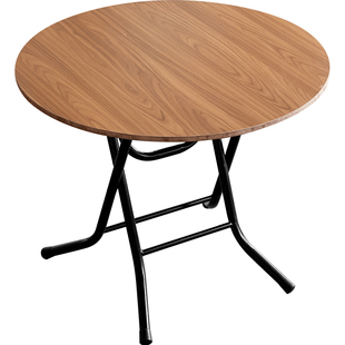折叠桌餐桌家用圆形出租房吃饭桌子小户型简易可便携夜市饭桌圆桌
