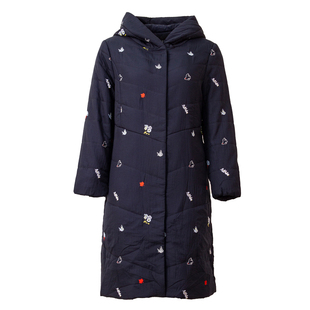 贝特如棉服妈妈装冬季刺绣韩版时尚保暖中长款女士减龄棉袄外套EL
