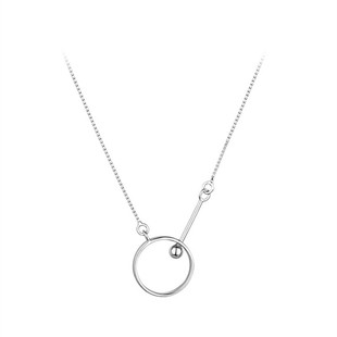 s925纯银圆环毛衣链女2020年新款潮轻奢小众项链锁骨链