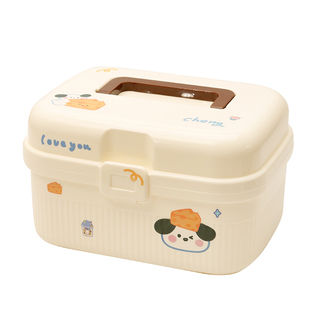 可爱双层手提药箱大容量家庭装医药医疗箱旅行便携药品药物收纳盒