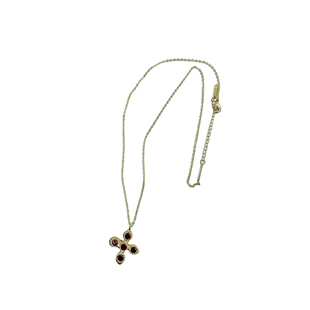 atmshop轻奢花型十字架吊坠精致玻璃锆石项链复古甜酷高级锁骨链