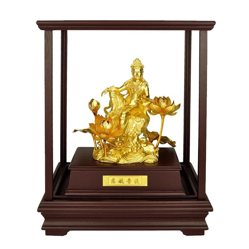 足金金箔金身观音南海观音佛像