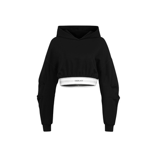 美国EVERLAST拳击训练服女短款运动上衣健身露脐卫衣休闲帽衫26春