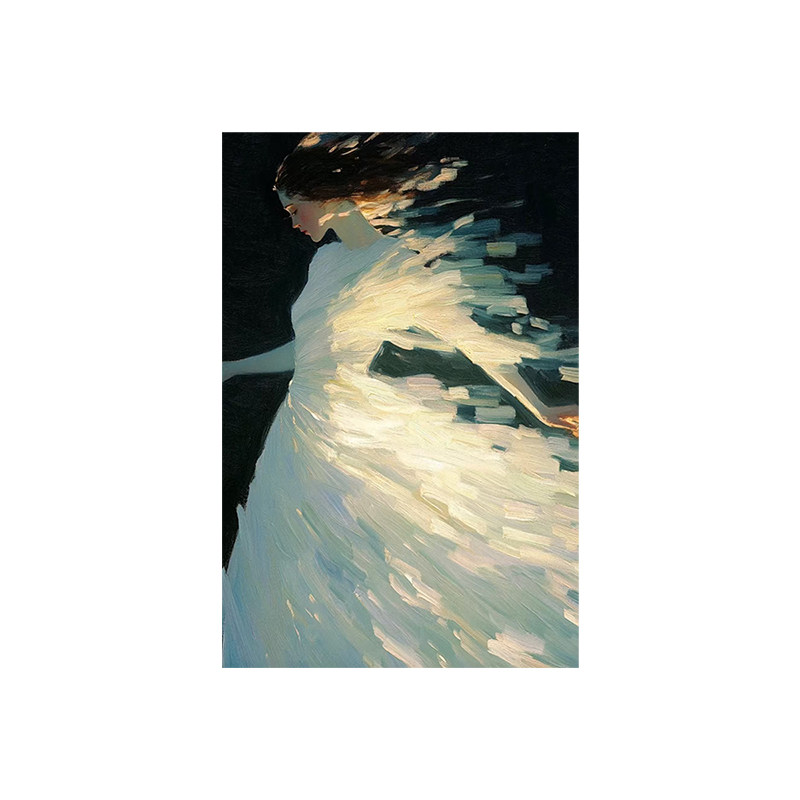 白鹿艺术手绘油画人物印象装饰画