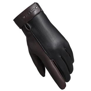 海澜之家鹿皮手套男士2025新款秋冬保暖加绒加厚户外骑行防寒防滑