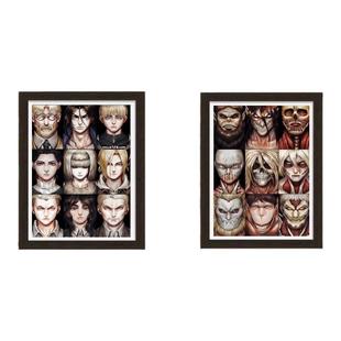 进击的巨人九大巨人3D立体渐变装饰画实木框艾伦光栅珍藏版挂画