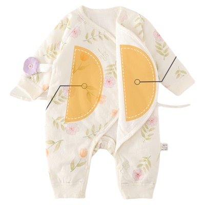 婴儿衣服秋冬季棉服宝宝连体衣40g薄棉婴儿夹棉哈衣新生儿蝴蝶衣